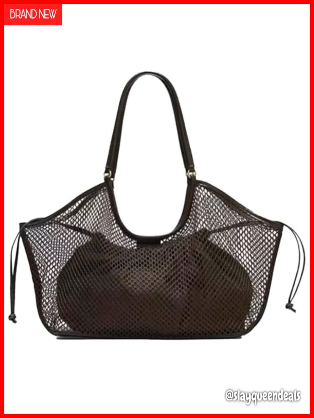 Large Mesh Hobo Bag for Women with Inner Pouch, Summer Beach Vacation Tote